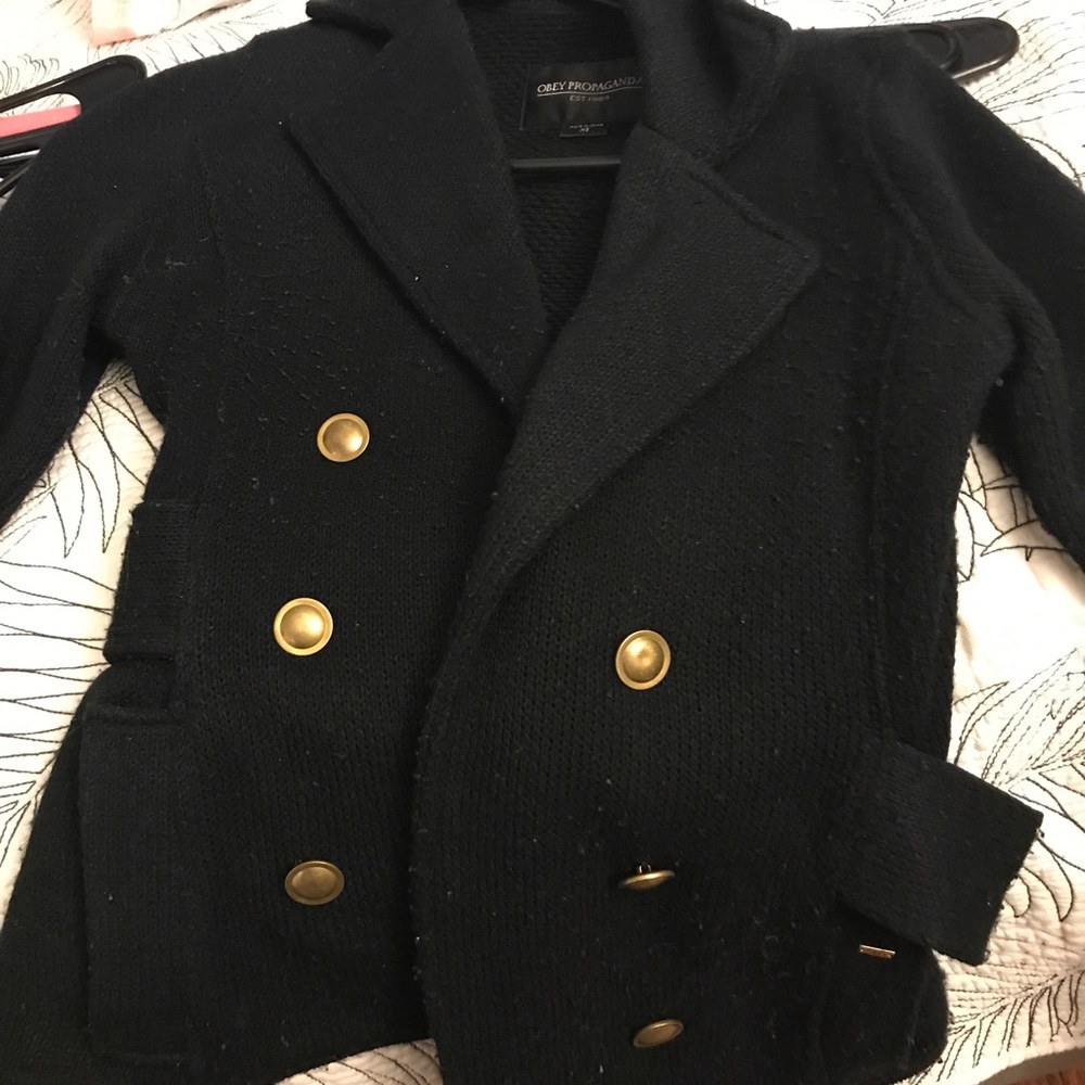 OBEY propaganda black sweater blazer style