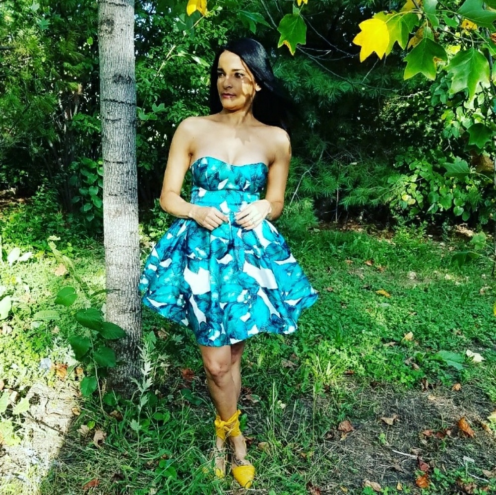 Tropical leaf dress