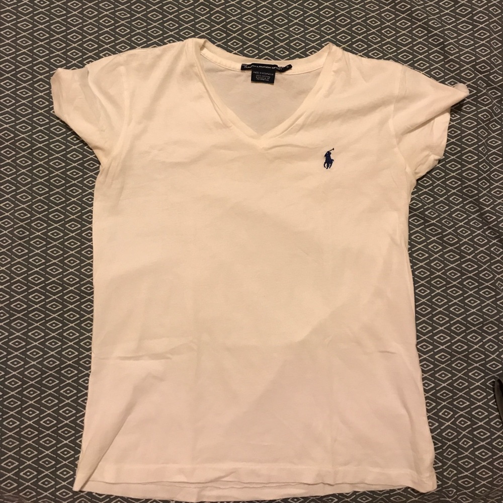 White plain polo v neck