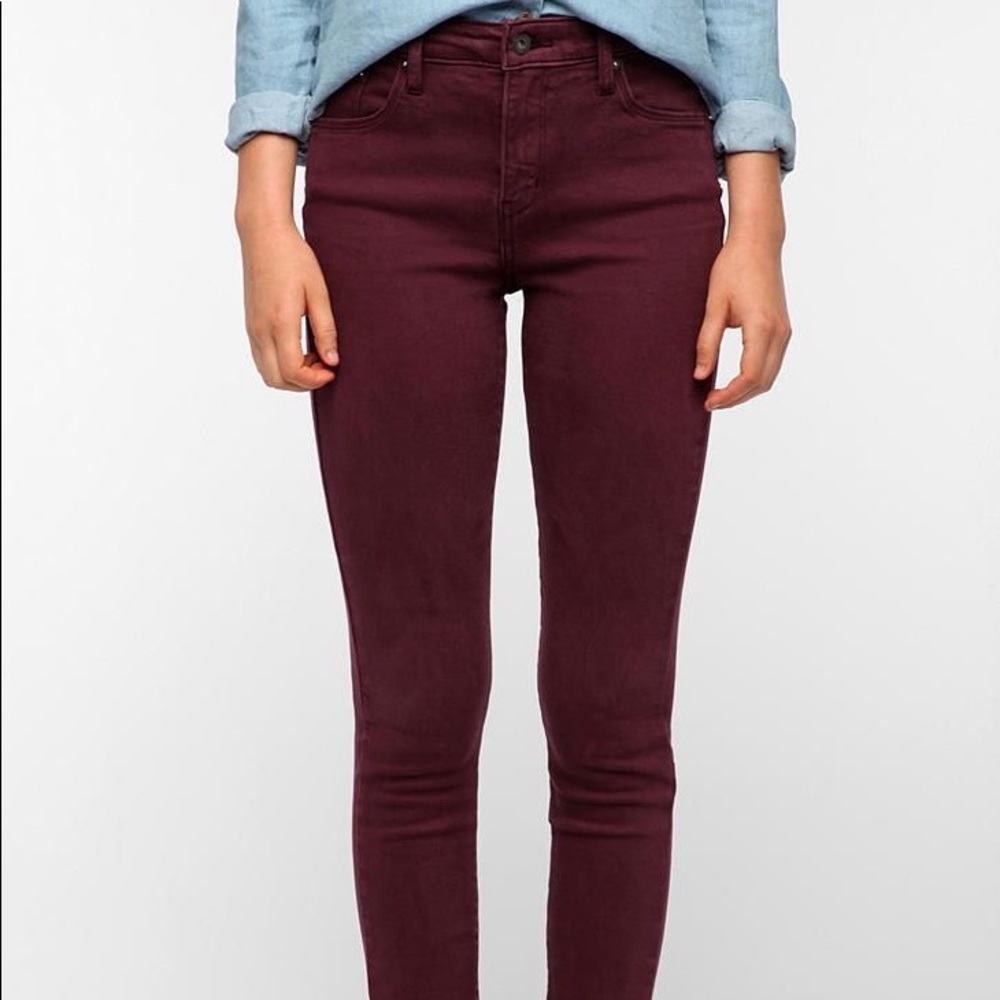 Joe's burgundy skinny jeans