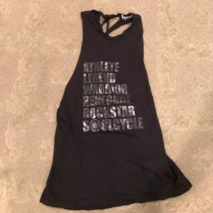 Soul Cycle Braided Back Tank in Black on Black