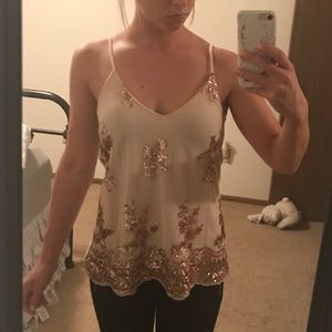 ONE HOUR SALE! Rose Gold Sparkle Tank Top