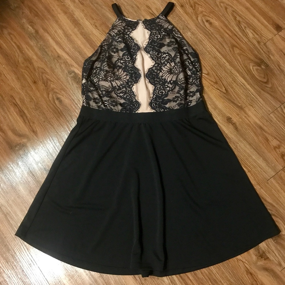 Charlotte Russe lace illusion cocktail dress
