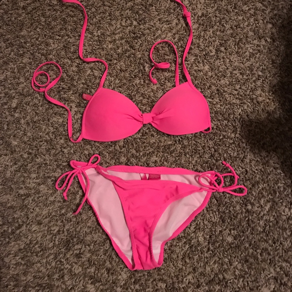 Hot pink deb bikini