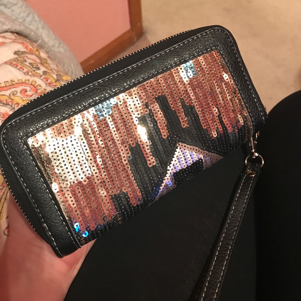 Sequin Aztec print wallet