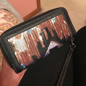 Sequin Aztec print wallet