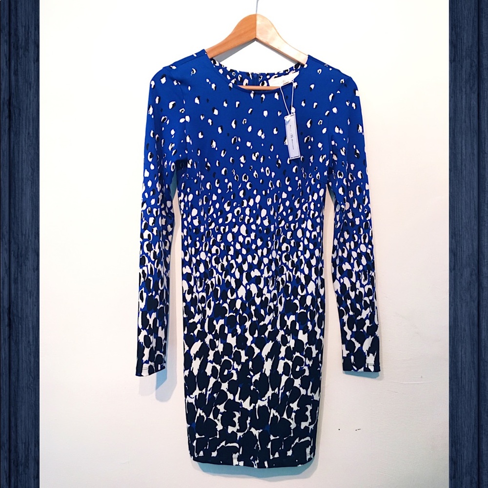 Art inspired Cobalt Monet Long Sleeve Dress