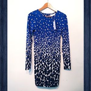 Art inspired Cobalt Monet Long Sleeve Dress