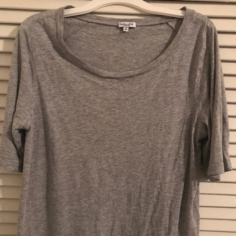 Splendid Grey Crop Tee