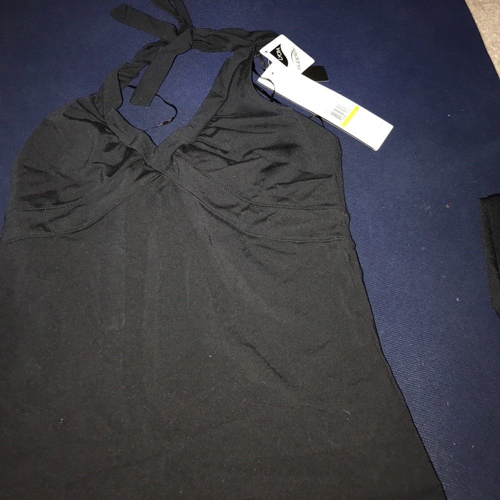 Fila Tie Back Halter Neck Tank Top S Black NWT