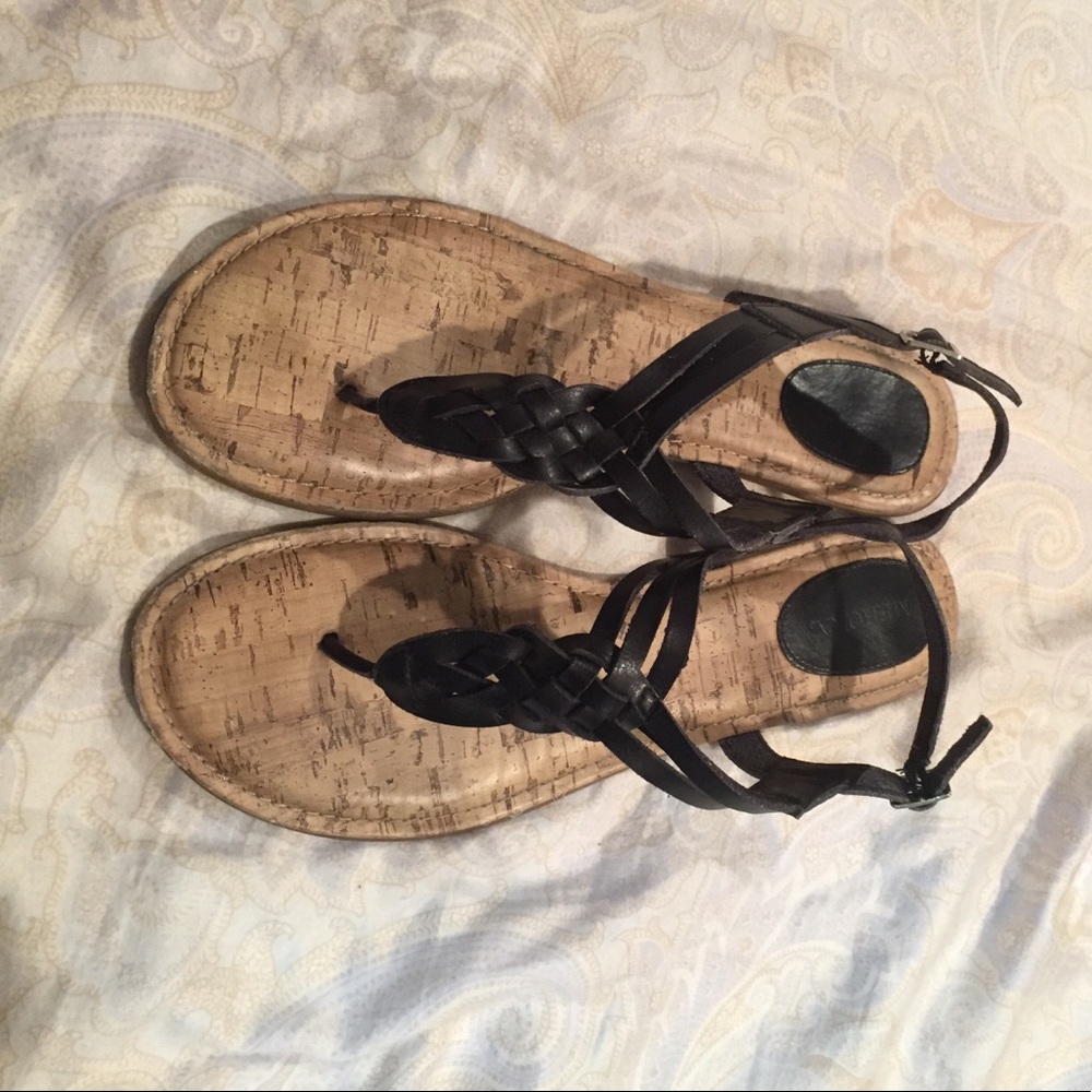 Black braided sandals