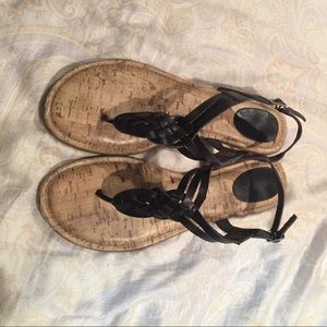 Black braided sandals