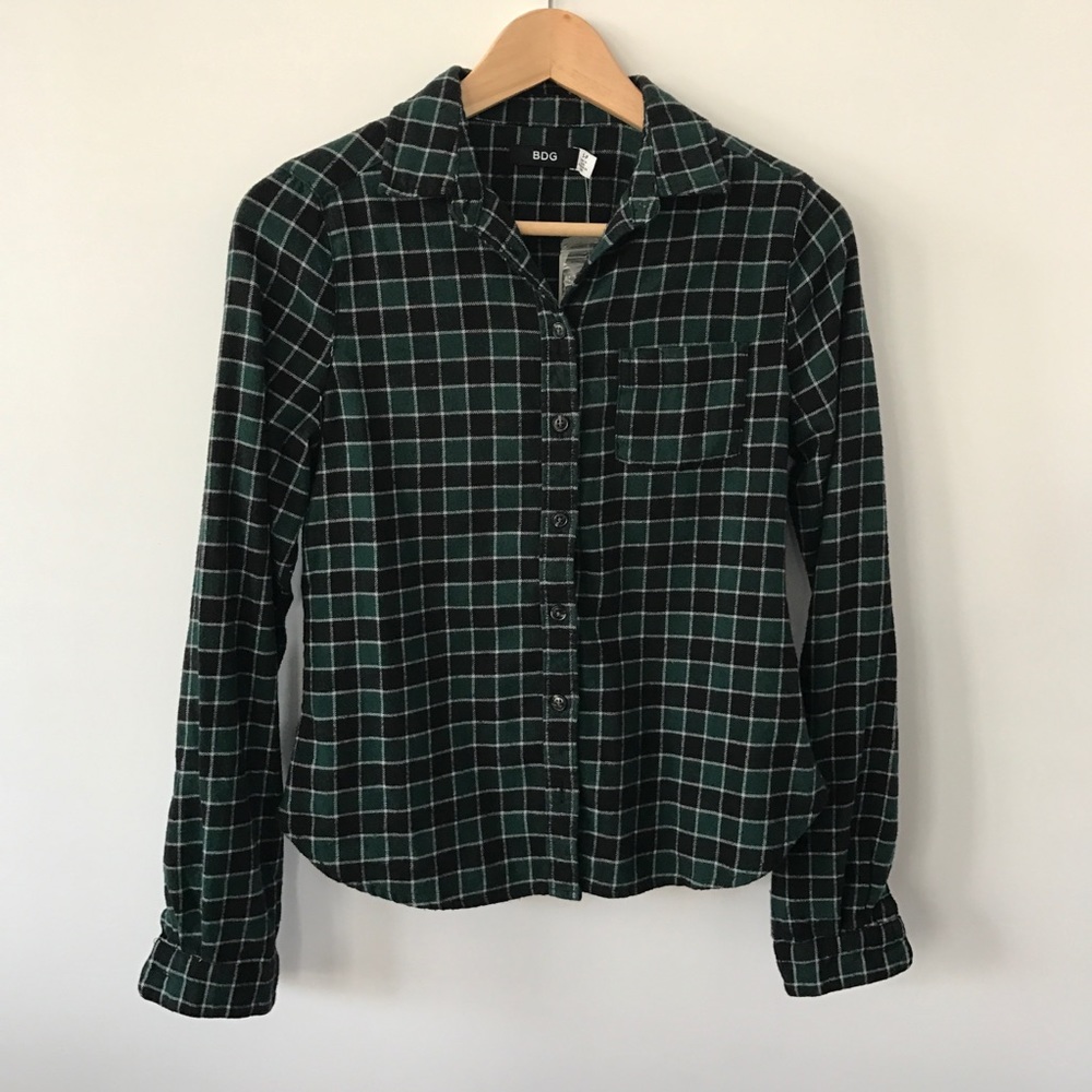 BDG. Green / Black Check Flannel Shirt