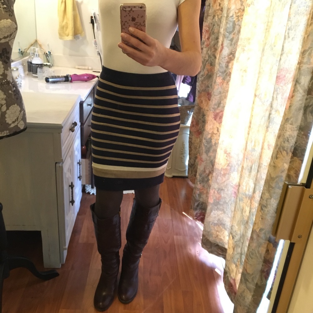 Max Studio Striped Stretch Skirt