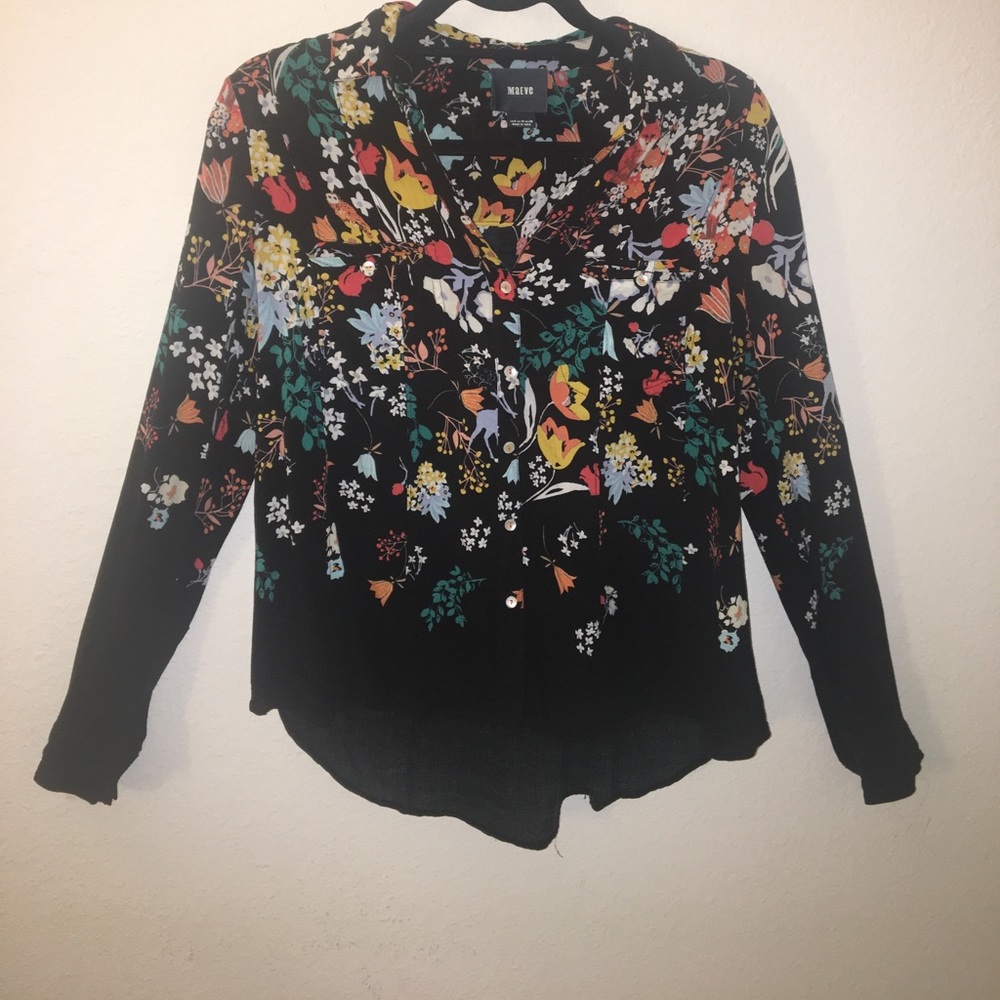 Button up floral Anthro shirt (Maeve)