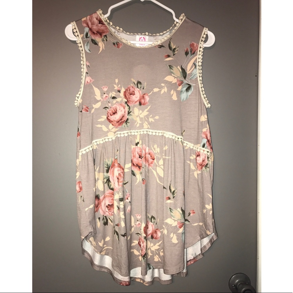 Floral Peplum Tank