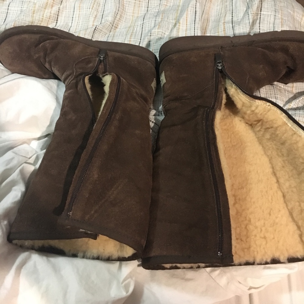 Tall, brown UGGS.