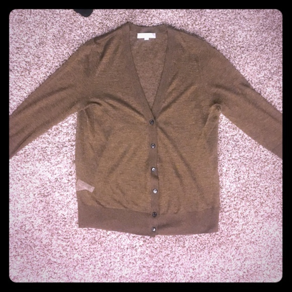 Bronze 3/4 sleeve LOFT cardigan