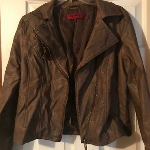Brown leather jacket