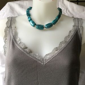 Teal Large Beaded Necklace