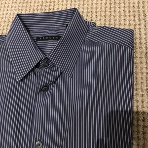 🙌 Theory Blue Striped Button-Down