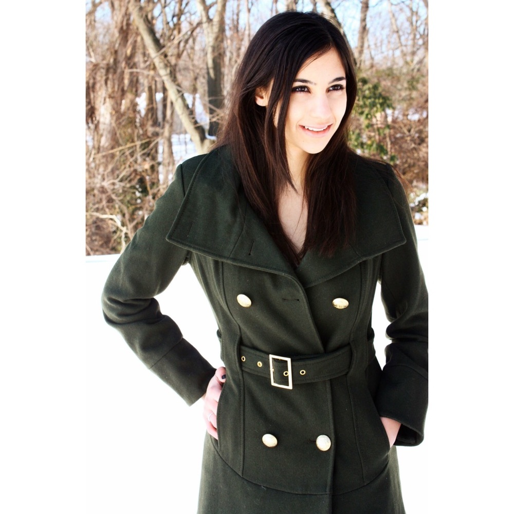 Dark Green Guess peacoat