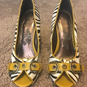 Zebra Print Naughty Monkey Heels