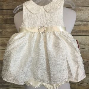 Princess Faith Ivory Brocade Floral Dress