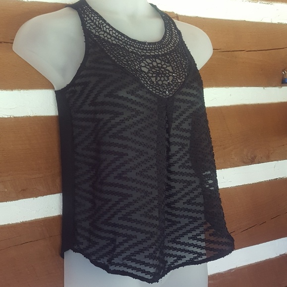 Chloe K size small black sheer style tank top - Picture 3 of 4