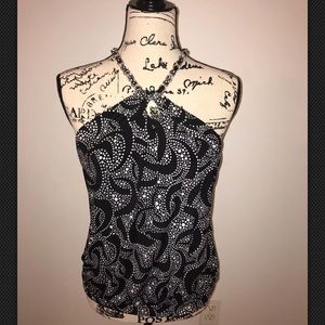 Michael Kors Silver Chained Blouse Size Medium