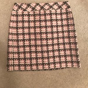 Brown, pink, and creme skirt