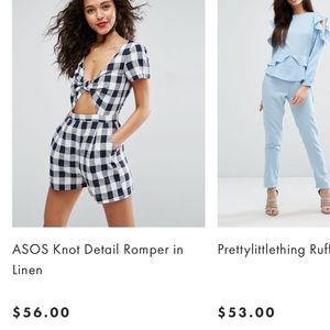 ASOS Knot Detail Romper in Linen ASOS Knot Detail Romper in Linen