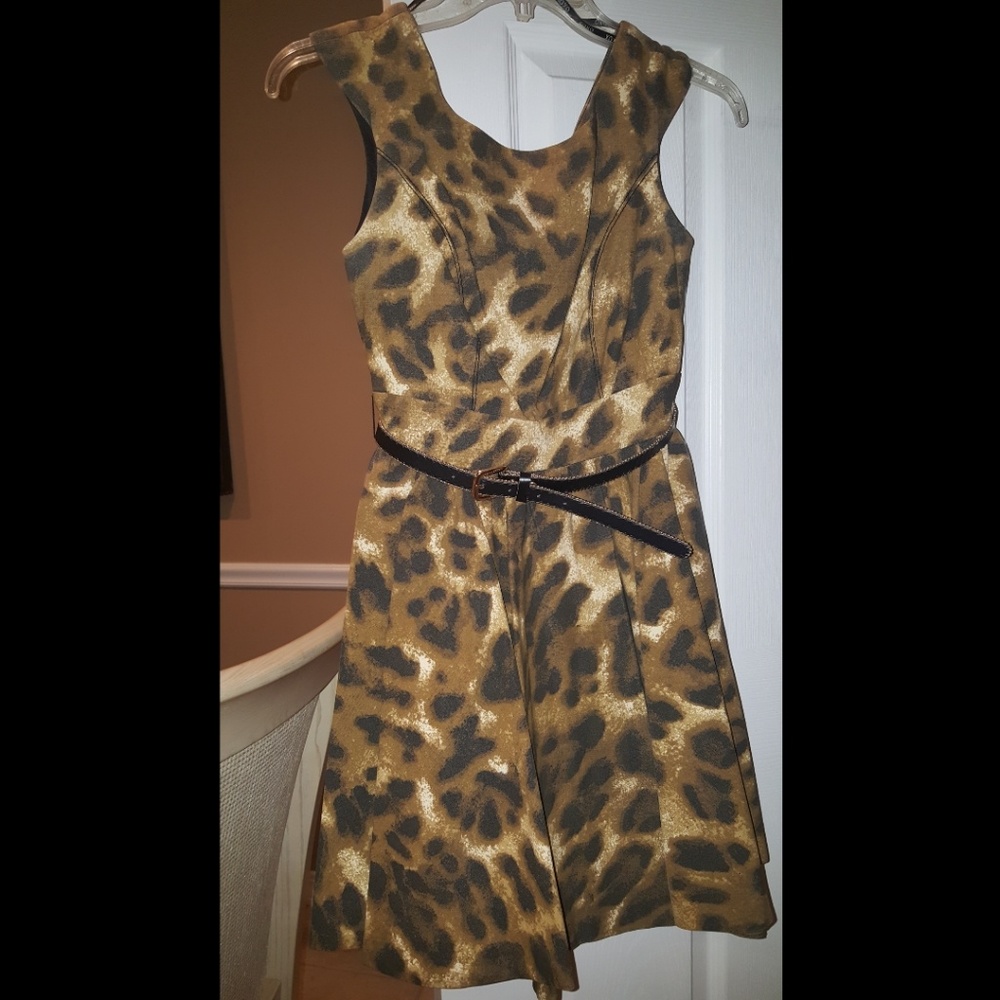 XOXO leopard flare mini dress ! Worn once !