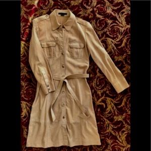 THEORY SUEDE SHIRT DRESS WITH A SUEDE BELT