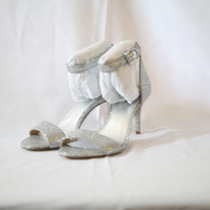 New Silver Michael Kors Sienna Glitter Heeled Sand