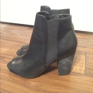 Peep toe heeled booties Peep toe heeled booties
