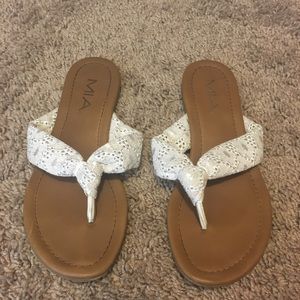White MIA Eyelet Sandals