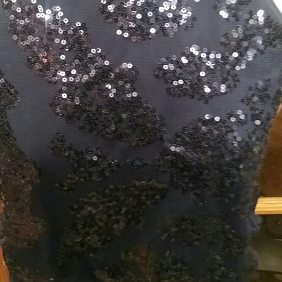 Bill Levkoff  Designer Blue Sequin Leopard Gown - Picture 4 of 5