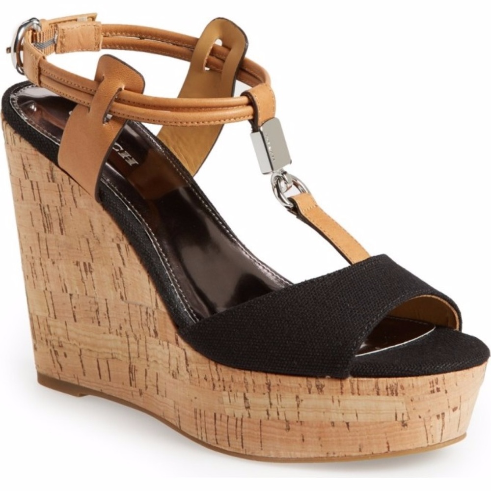 Coach Linden Cork Wedge Sandals | NWOT