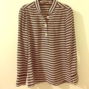 J.Crew Factory Silk Stripes Popover Blouse