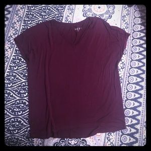 LOFT Soft Vintage Tee in Burgundy M