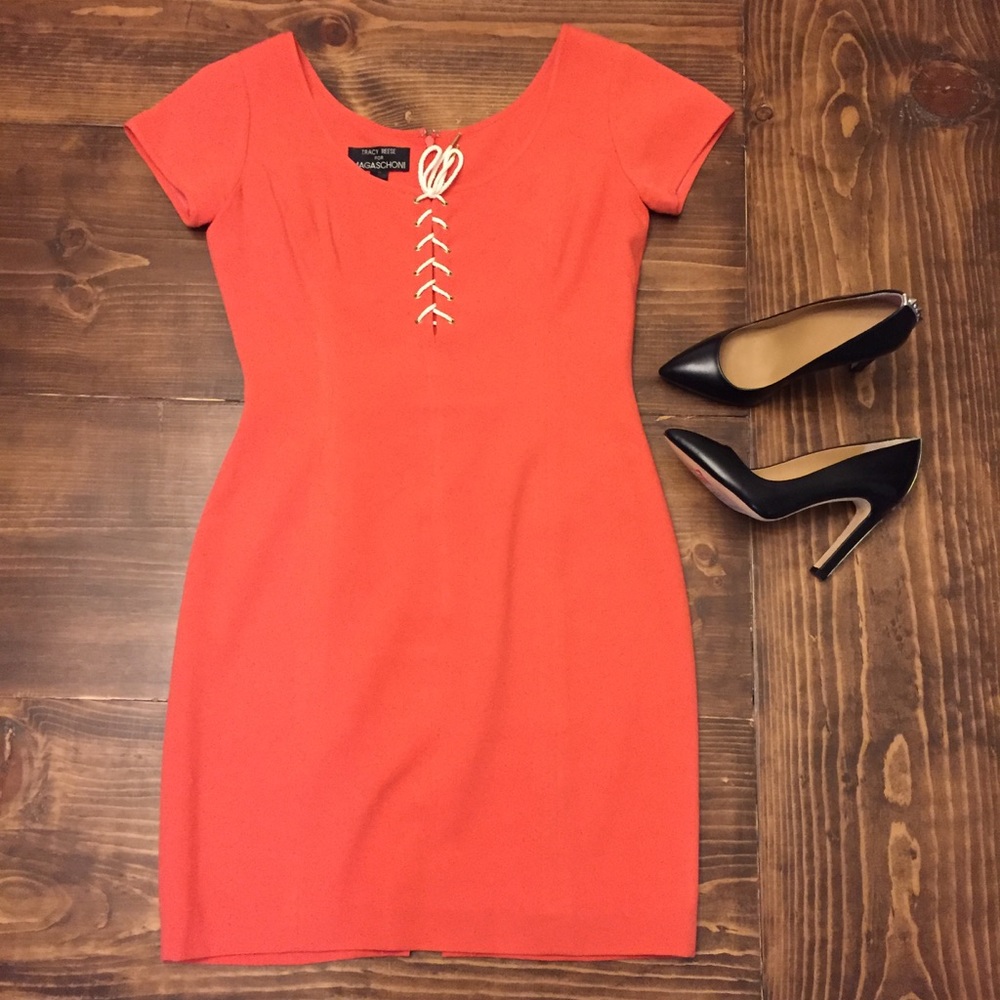 Vintage Tracy Reese For Magaschoni Lace Up Dress