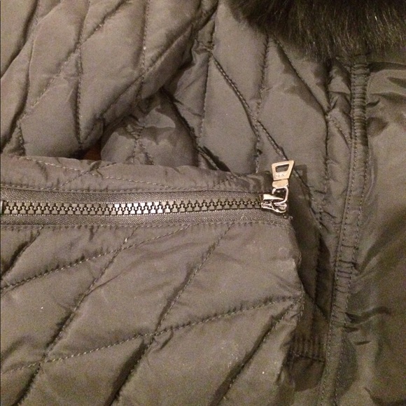 ABS removable fur collar quilted Moto jacket - Picture 4 of 8