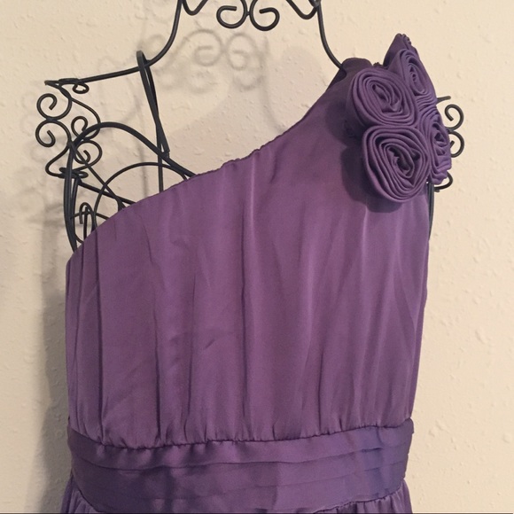 Flower Embellished One Shoulder Long Formal Dress - Picture 2 of 8