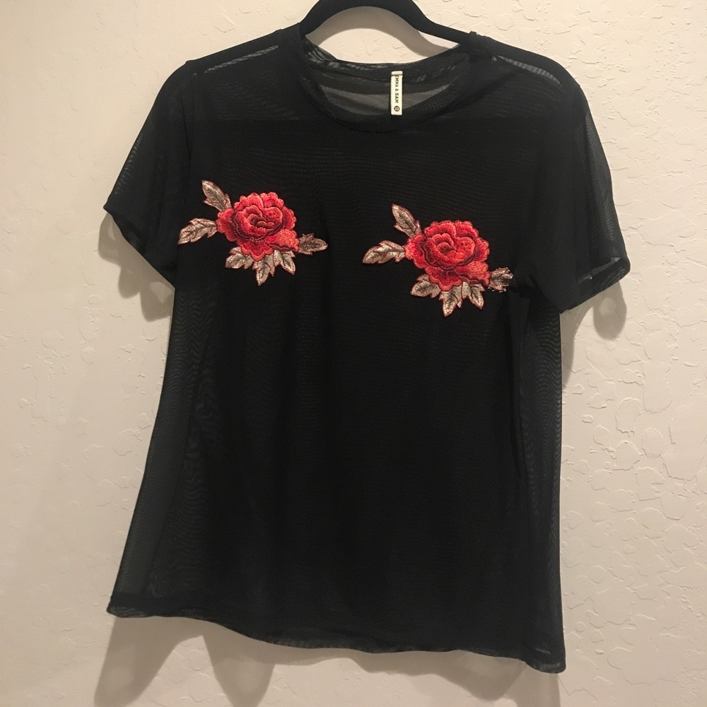LF mesh rose top