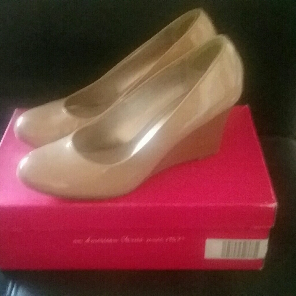 Beige Wedge Heels