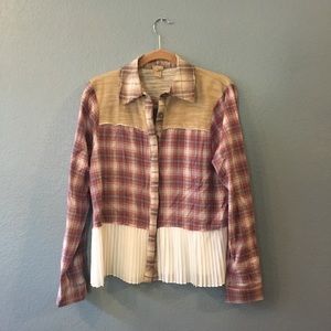 Flannel shirt with chiffon