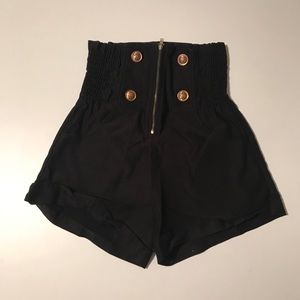 High waisted black shorts