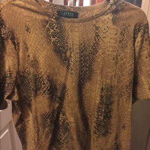 Ralph Lauren NWOT Short Slv Reptile Print Top 1x