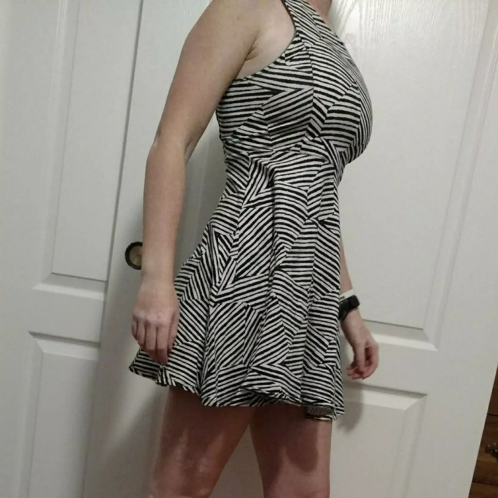 Geometric pattern skater dress